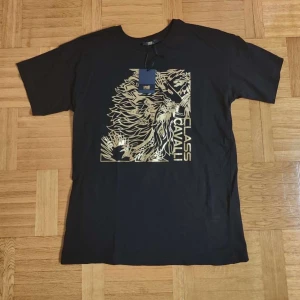 Roberto Cavalli T-shirt - Helt ny Cavalli Class T-shirt i svart färg med guldiga detaljer.  Skicket är 10/10, aldrig använd.  Väldigt bekväm och elegant T-shirt i storlek L. Hör av er vid intresse/funderingar. PRIS KAN DISKUTERAS!