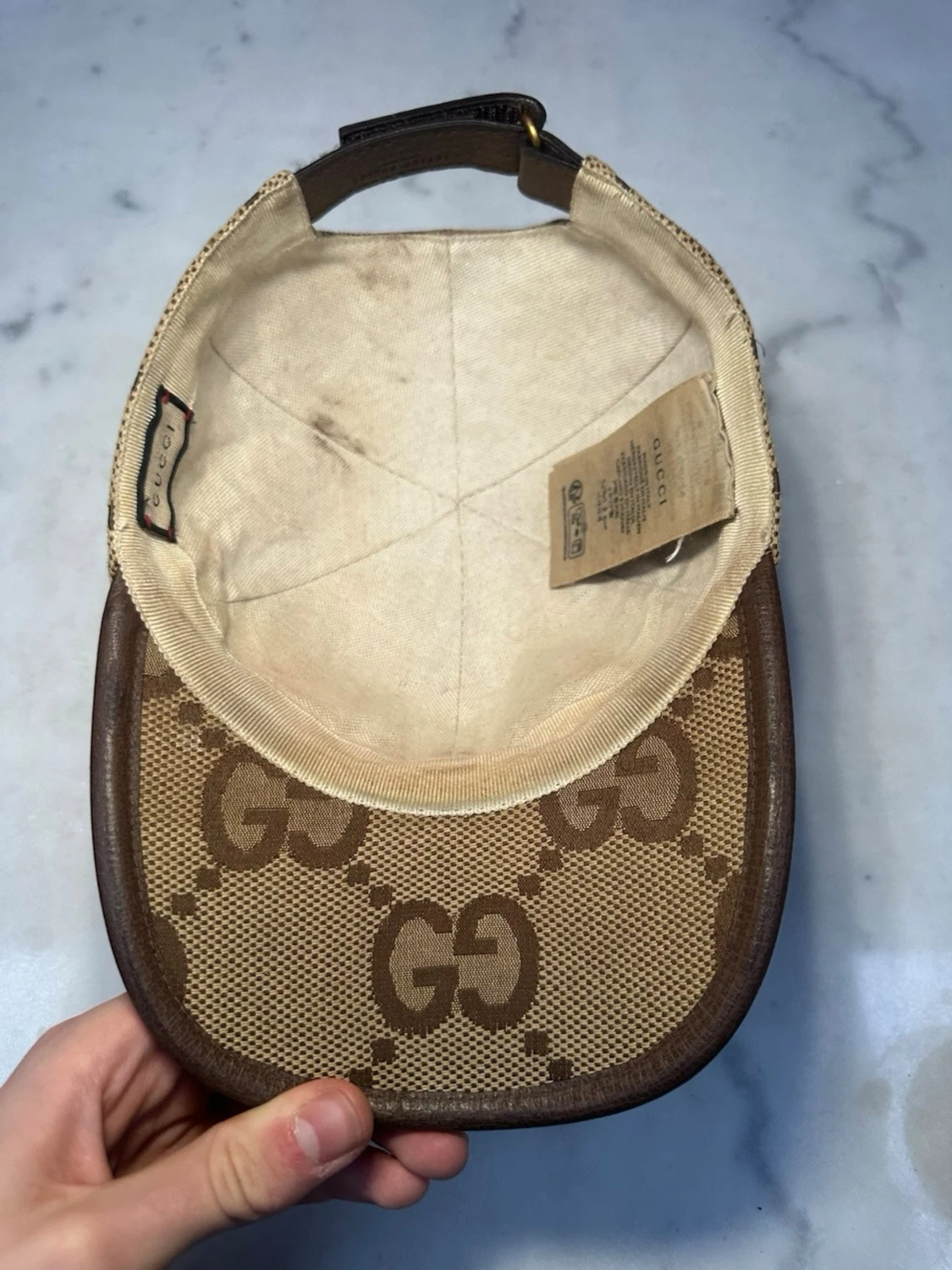 (Äkta) Beige Gucci Jumbo Keps - 2