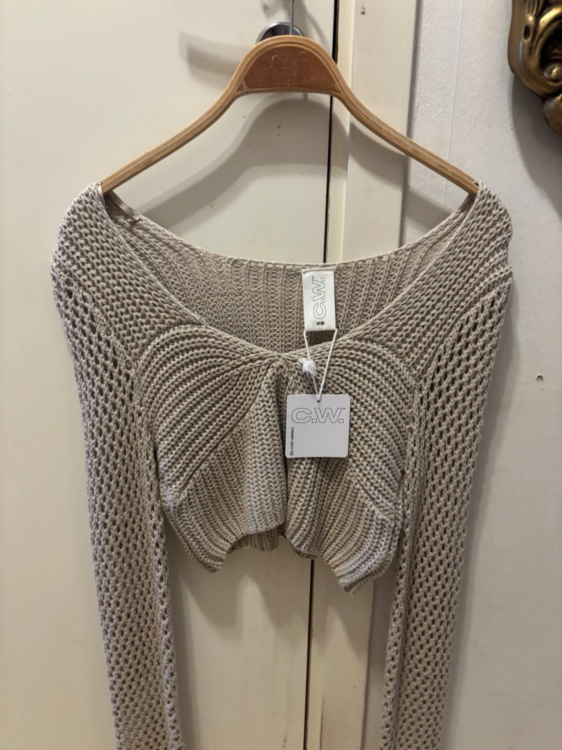 Beige stickad bolero från C.W.