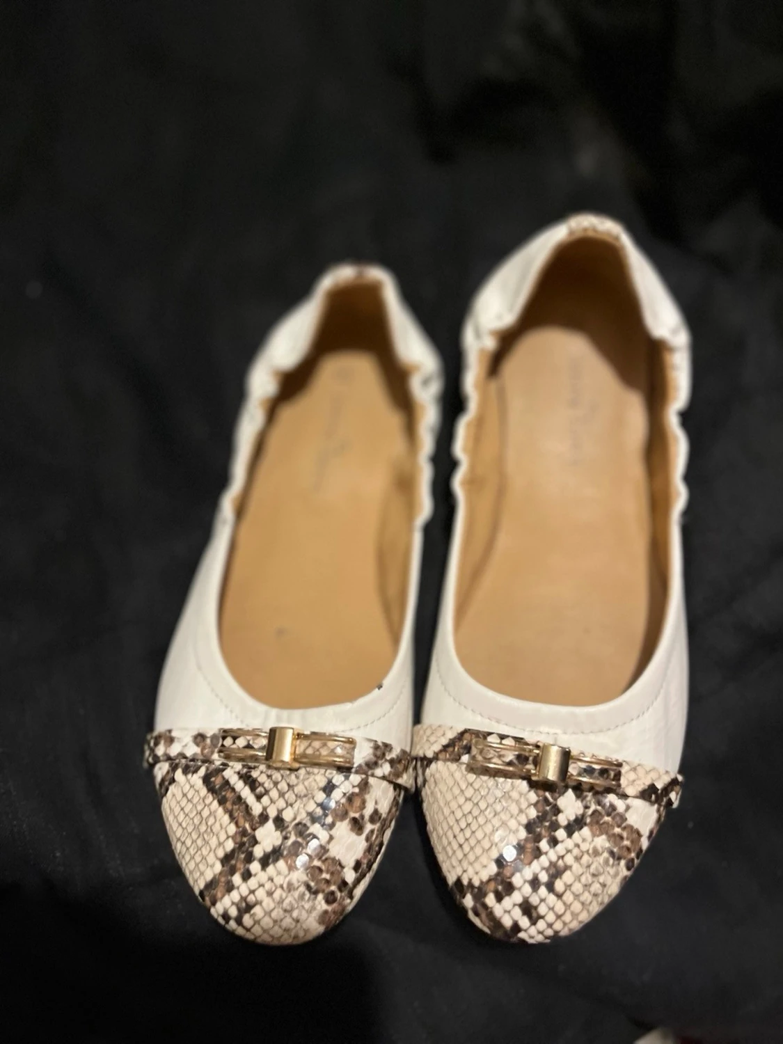 Vita ballerinaskor med ormmönster - 1