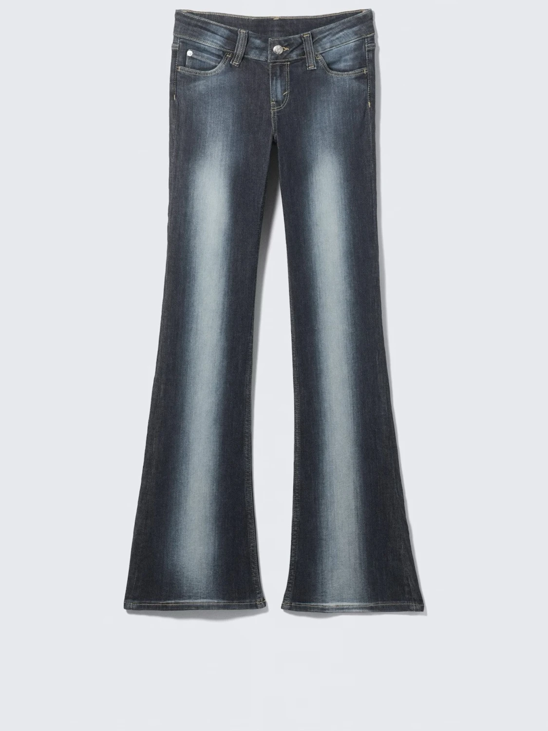 Mörkblå bootcut jeans från weekday