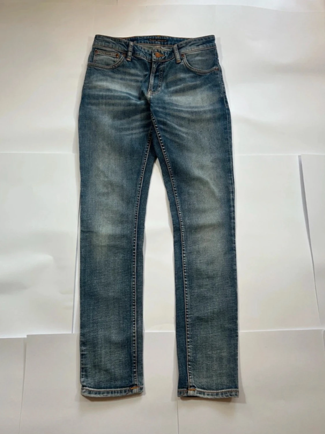 Blå Spodnie Skinny Lin Nudie Jeans - 1