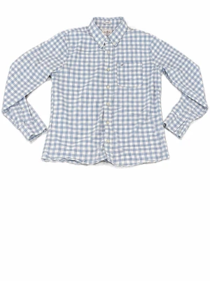 Blårutig skjorta från Hollister - Snygg blårutig skjorta från Hollister med klassisk krage och bröstficka. Skjortan har långa ärmar, knäppning framtill och är tillverkad i stretchigt bomullsmaterial. Perfekt för en avslappnad och stilren look. Väldigt fint skick 