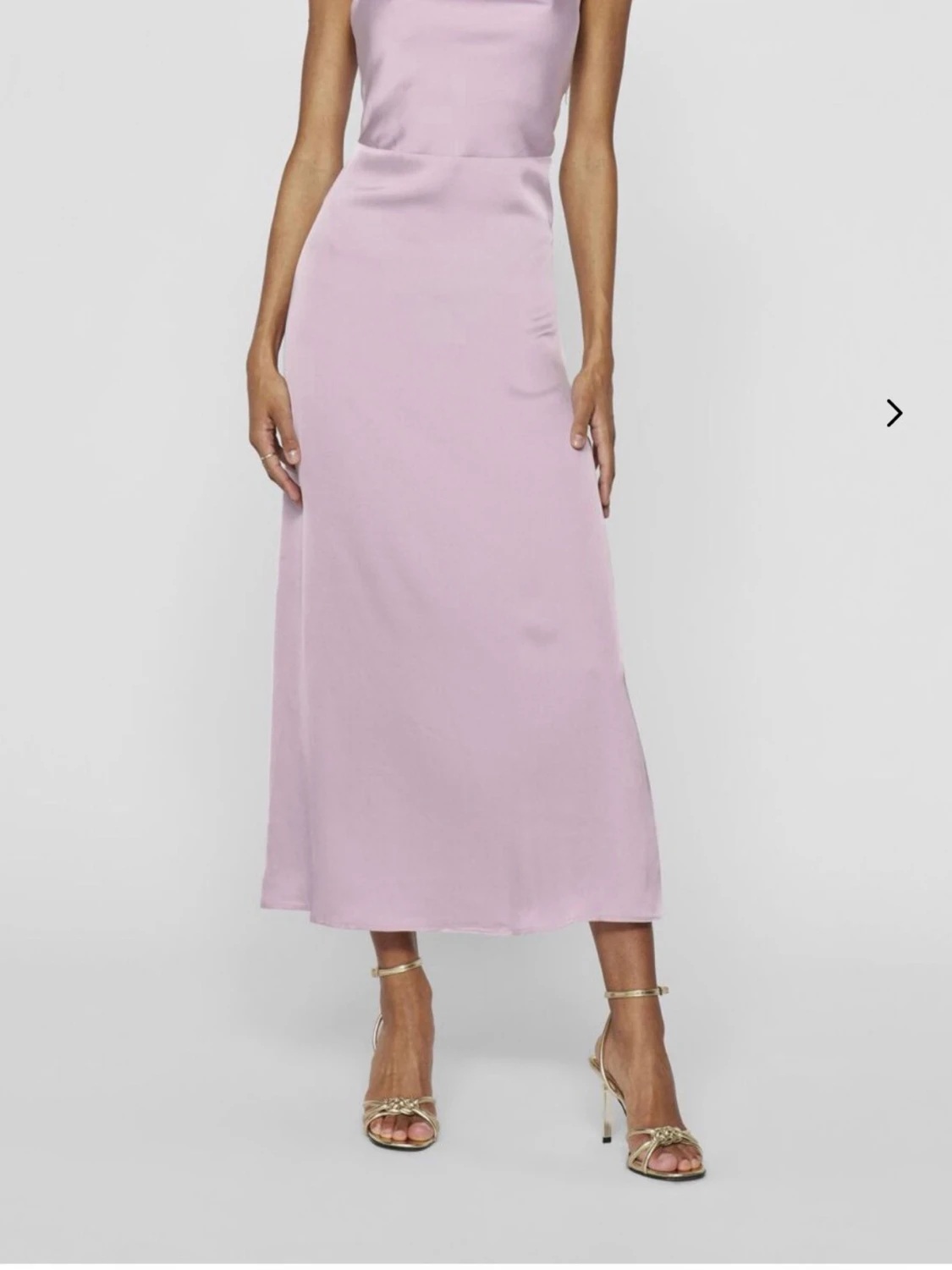 Ljuslila bal klänning i satin - 2