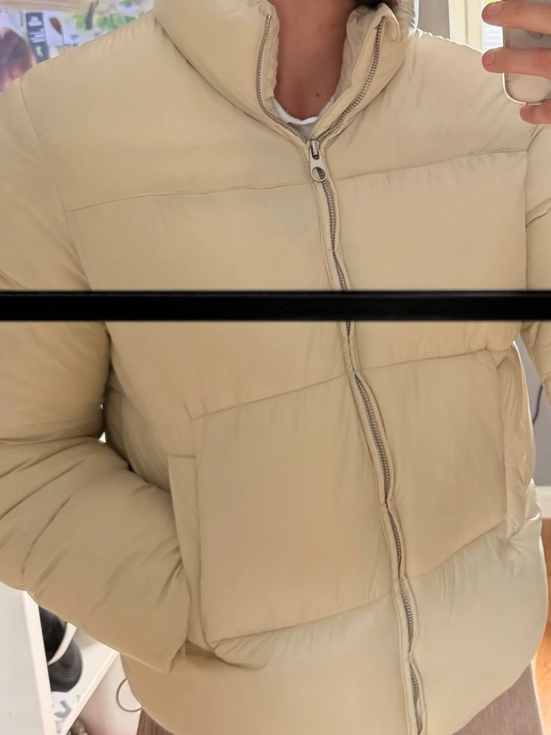 Beige pufferjacka från Zara