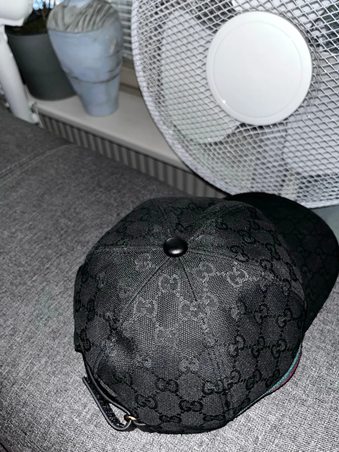 Svart Gucci keps med GG-mönster - 3
