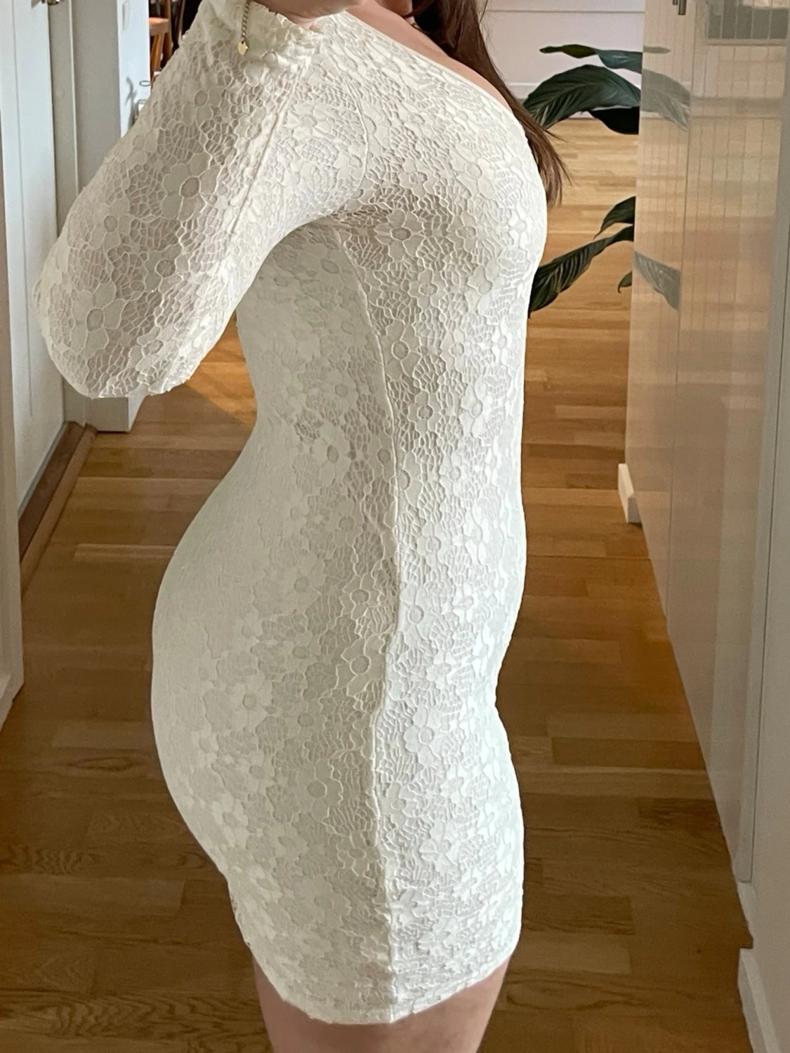 Krämvit spetsklänning  - 4