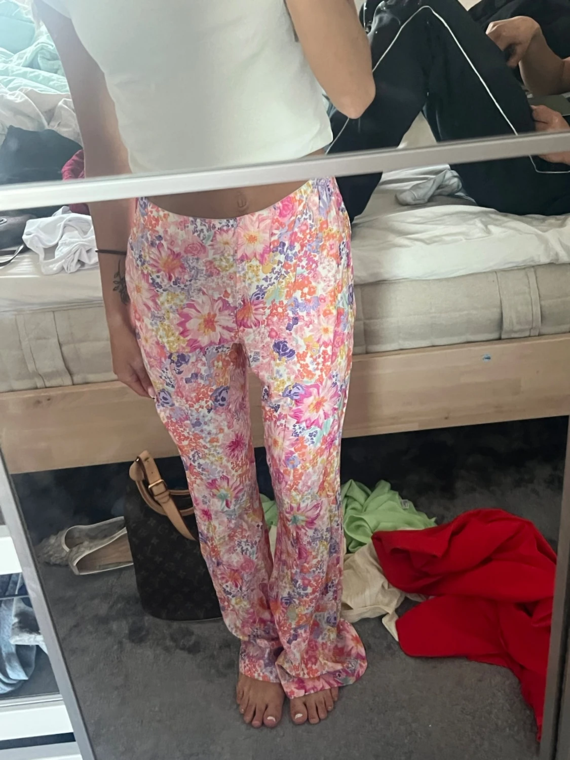 Färgglada blommiga leggings