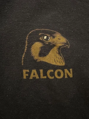 Falcon piké - Fett äkta pikétröja från Falcon med guldfärgat tryck av en falk på bröstet. Perfekt till uteserverings ölen nu i sommaren.