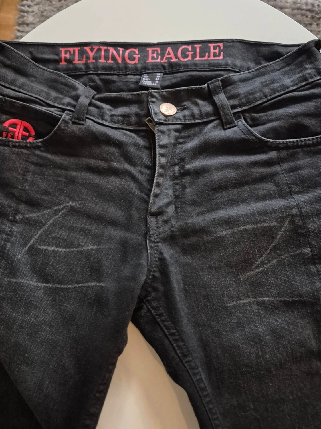 Svart/grå kevlarjeans * stl S/M * Flying Eagle - 2