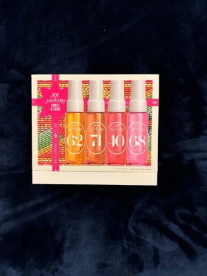 Sol de janiero perfymset - Nästan alla är typ oanvända det är en som är lite använd och saknar lock men allt är i princip nytt. Orginal pris är typ 450kr tror jag men säljer billigare för vill inte ha