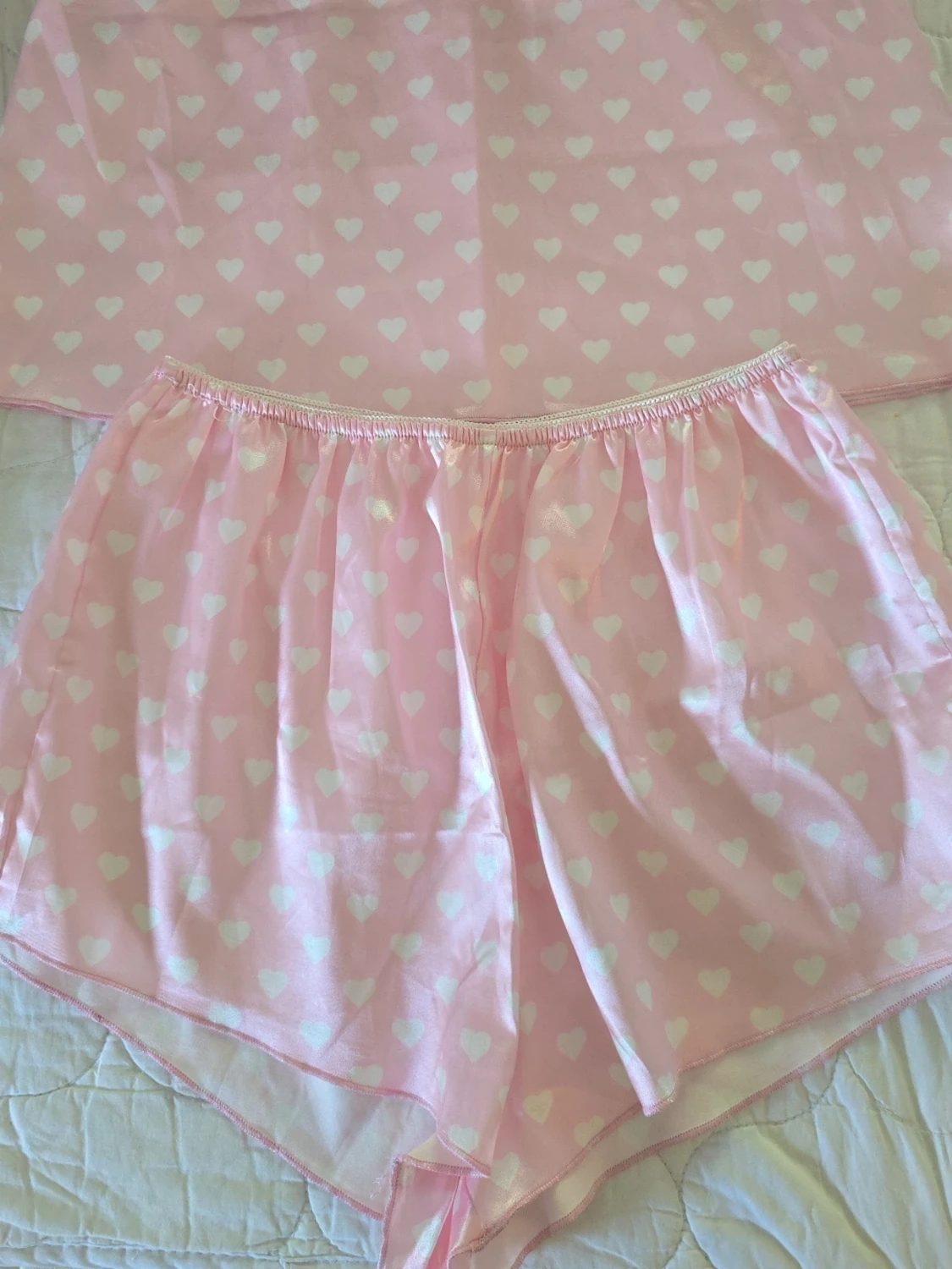 Rosa pyjamasset med hjärtmönster - 1