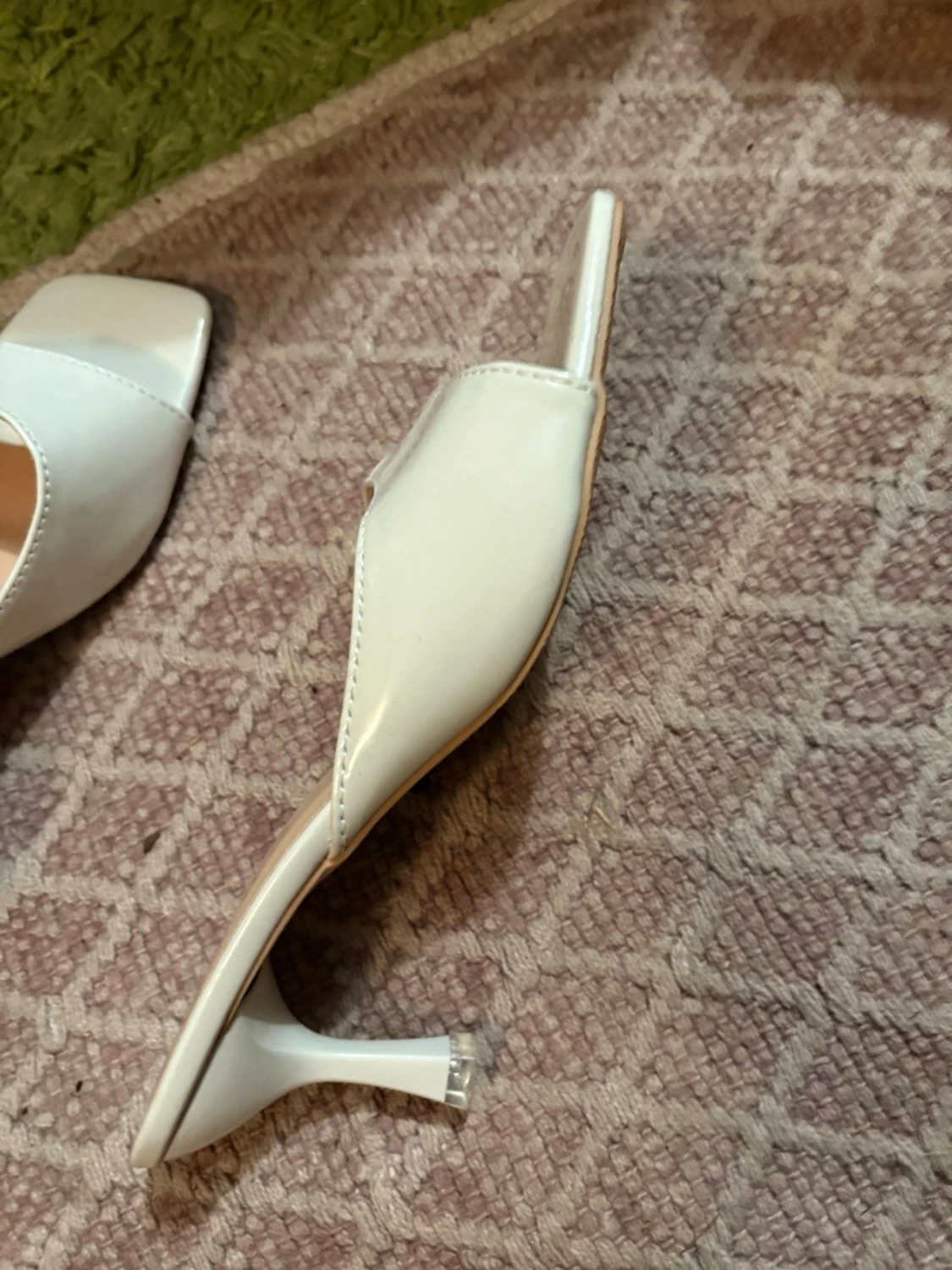 Vita slip-in pumps med låg klack - 2