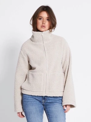 Beige teddytröja med dragkedja - Jätte söt teddyjacka i beige med hög krage och hel dragkedja framtill. Tröjan har två stora fickor och är tillverkad i fluffigt teddy-material, perfekt till att ha inför våren och hösten💓