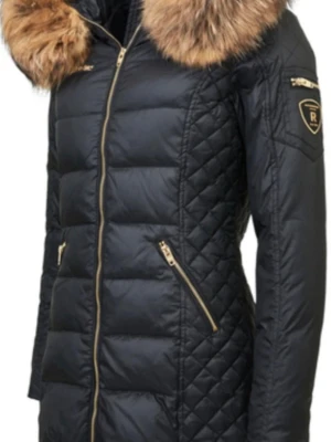 Svart dunjacka med fuskpäls - Snygg svart dunjacka från ROCKANDBLUE i storlek 34. Stor, fluffig päls 