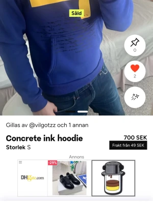 Concrete ink hoodie - Tjena säljer denna concrete ink hoodien med en snygg design på. Använd ungefär 3 gånger säljer för att den va lite liten. Inget fel med den och priset går att diskutera 