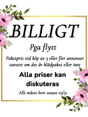 BILLIGT - Har rensat garderoben inför flytt hoppas att du hittar något fina som du gillar. Har kläder i flera olika storlekar.Alla priser går att diskutera. Om du har några frågor eller vill ha fler bilder  är det bara att skriva och fråga💕