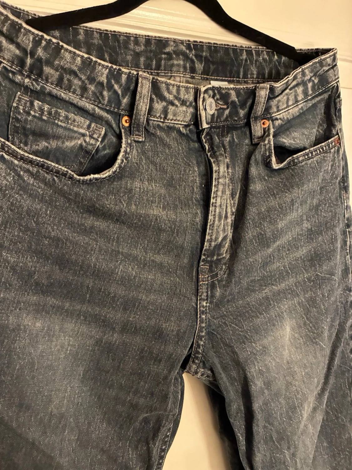 Blå/grå vintage jeans med rak passform H&M - 3