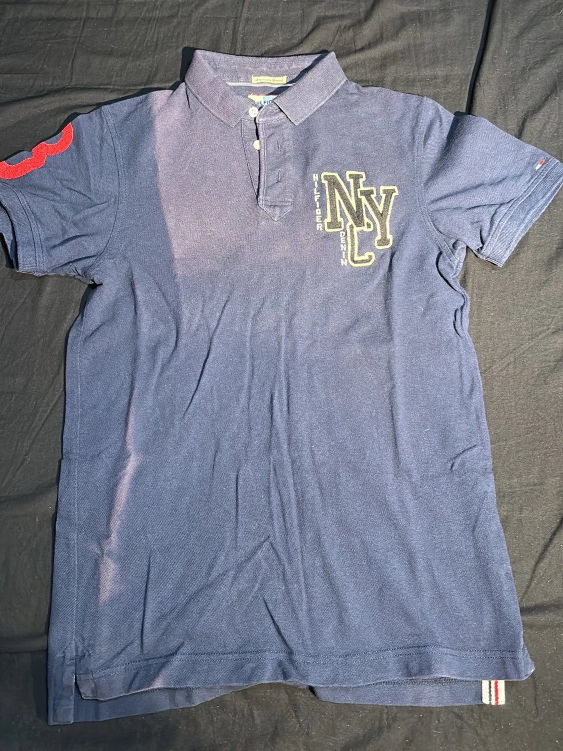 Blekt marinblå piké från Hilfiger Denim