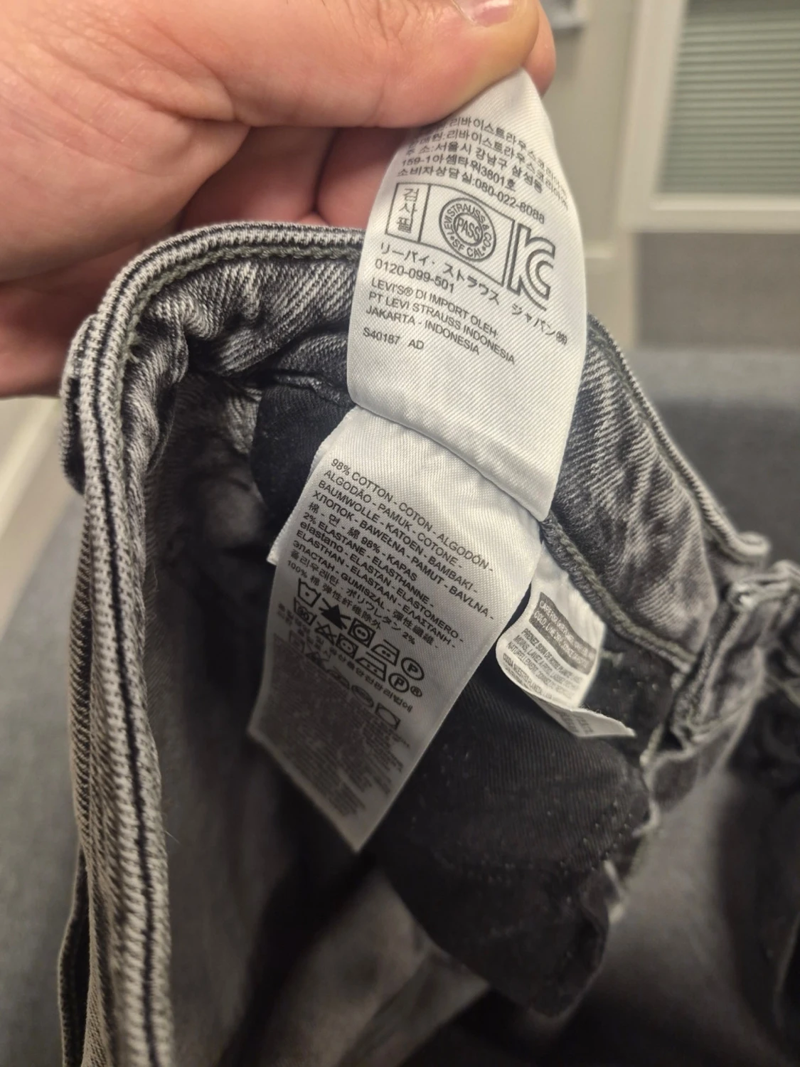 Grå Levi's Line 8 jeans med rå kant W29 L30 - 5