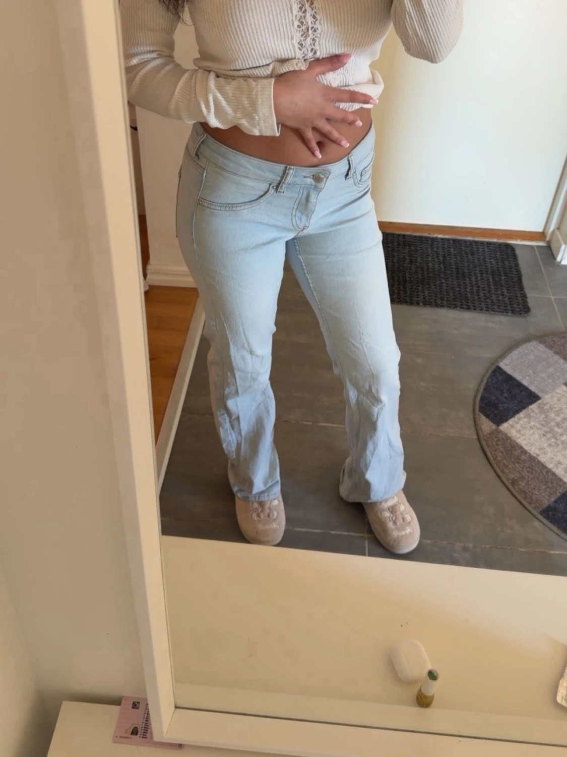 Ljusblå bootcut jeans - 1