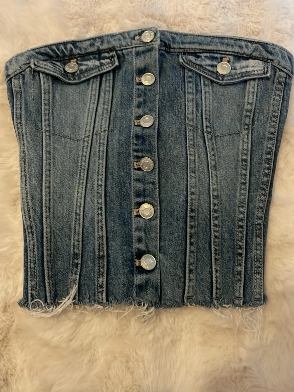 Denim korsett från Zara med knappar