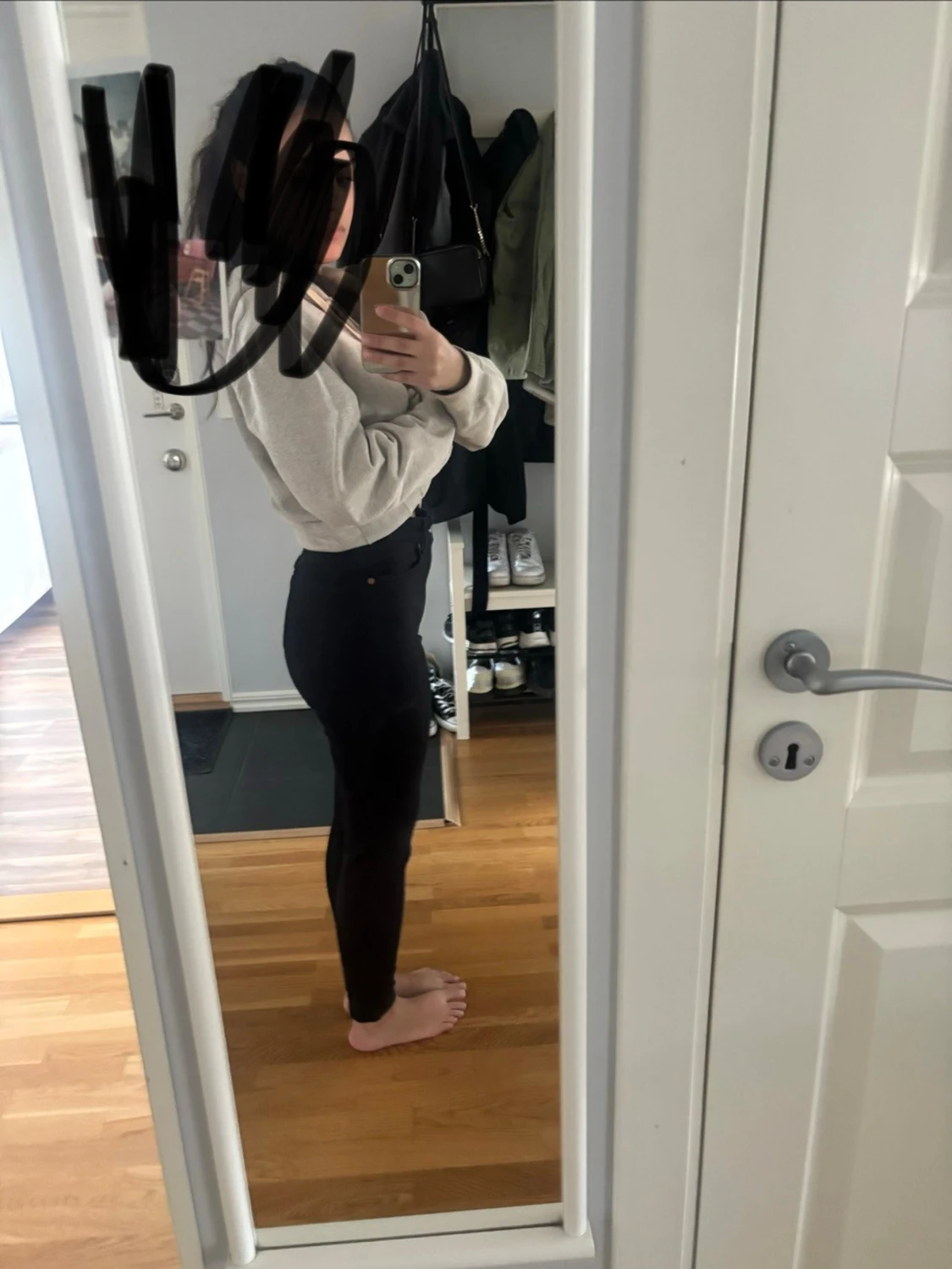 Svarta skinny jeans med hög midja - 1