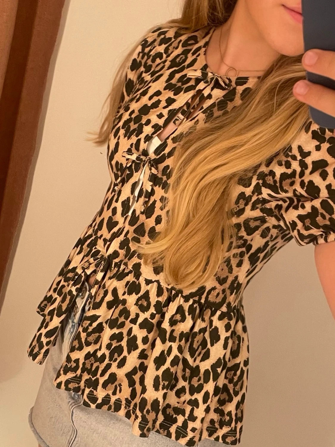 Leopardmönstrad blus - 1