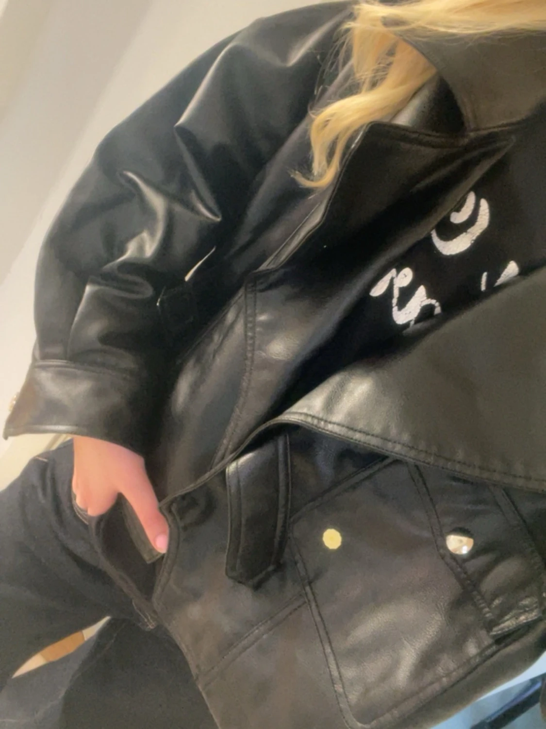Läder jacka 