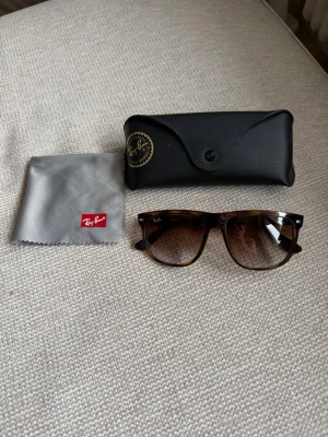 Bruna Ray-Ban solglasögon Wayfarer - Snygga bruna Ray-Ban Wayfarer solglasögon med klassisk fyrkantig form och tonade glas. Kommer med original svart fodral och putsduk. Perfekta för soliga dagar och ger en tidlös look. Pris går att diskutera.