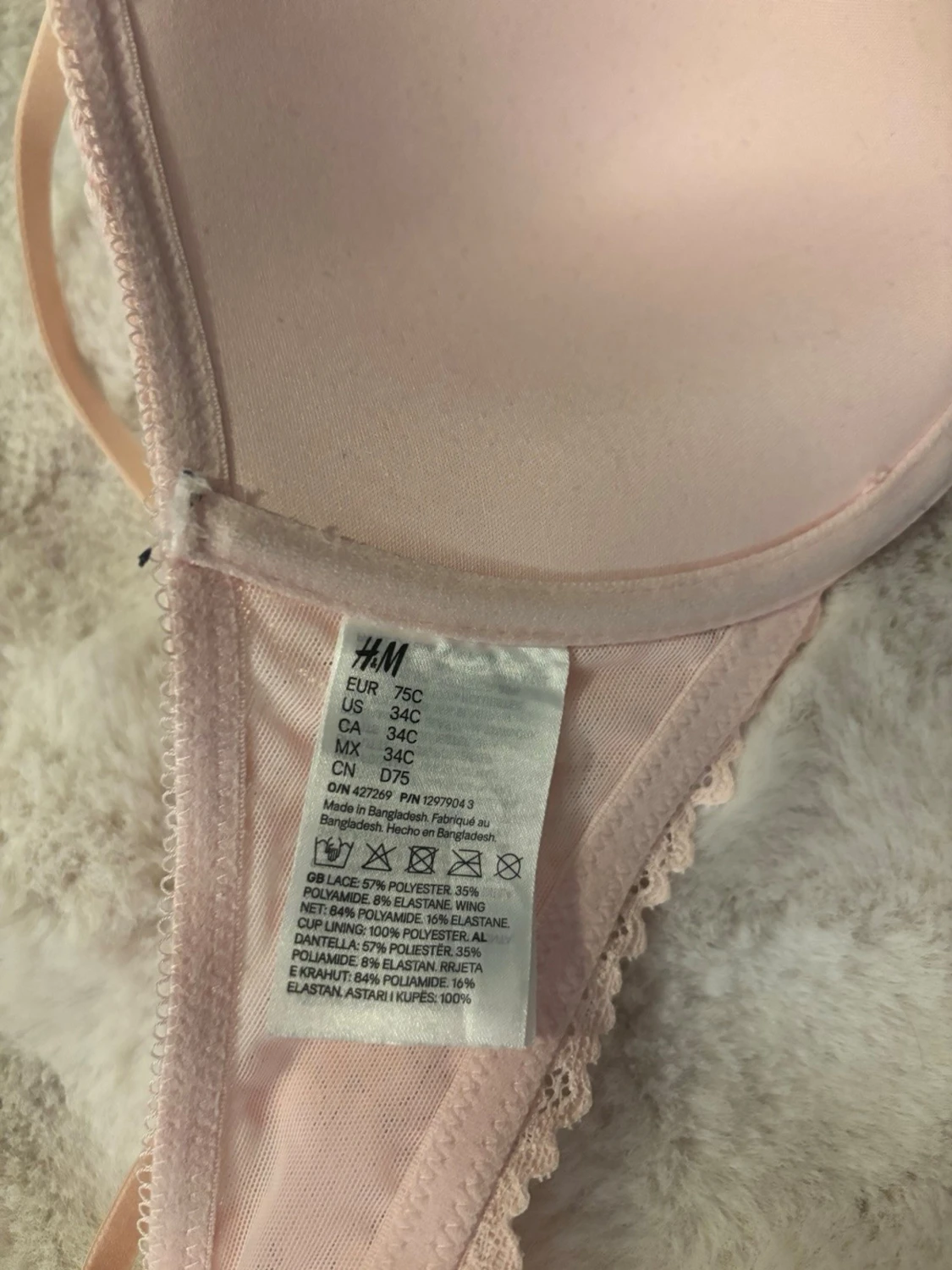 Väldigt fin rosa spets bh - 4