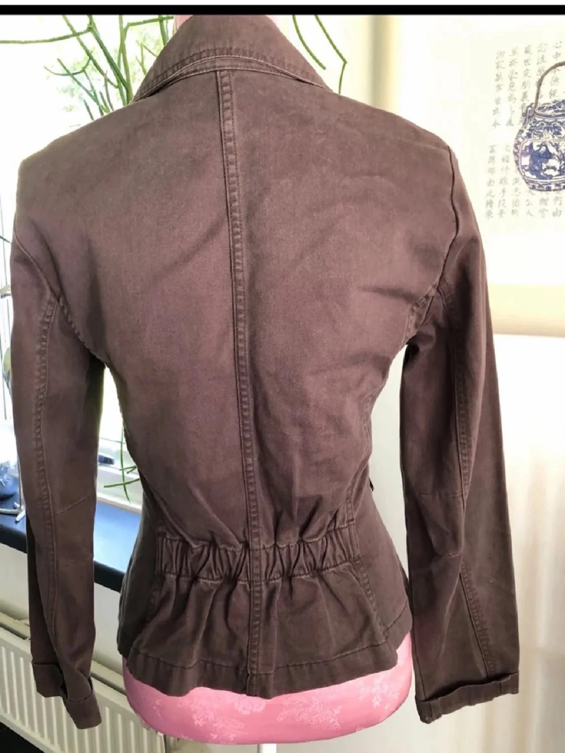 Brun/grön  utilityjacka med dragkedja - 1