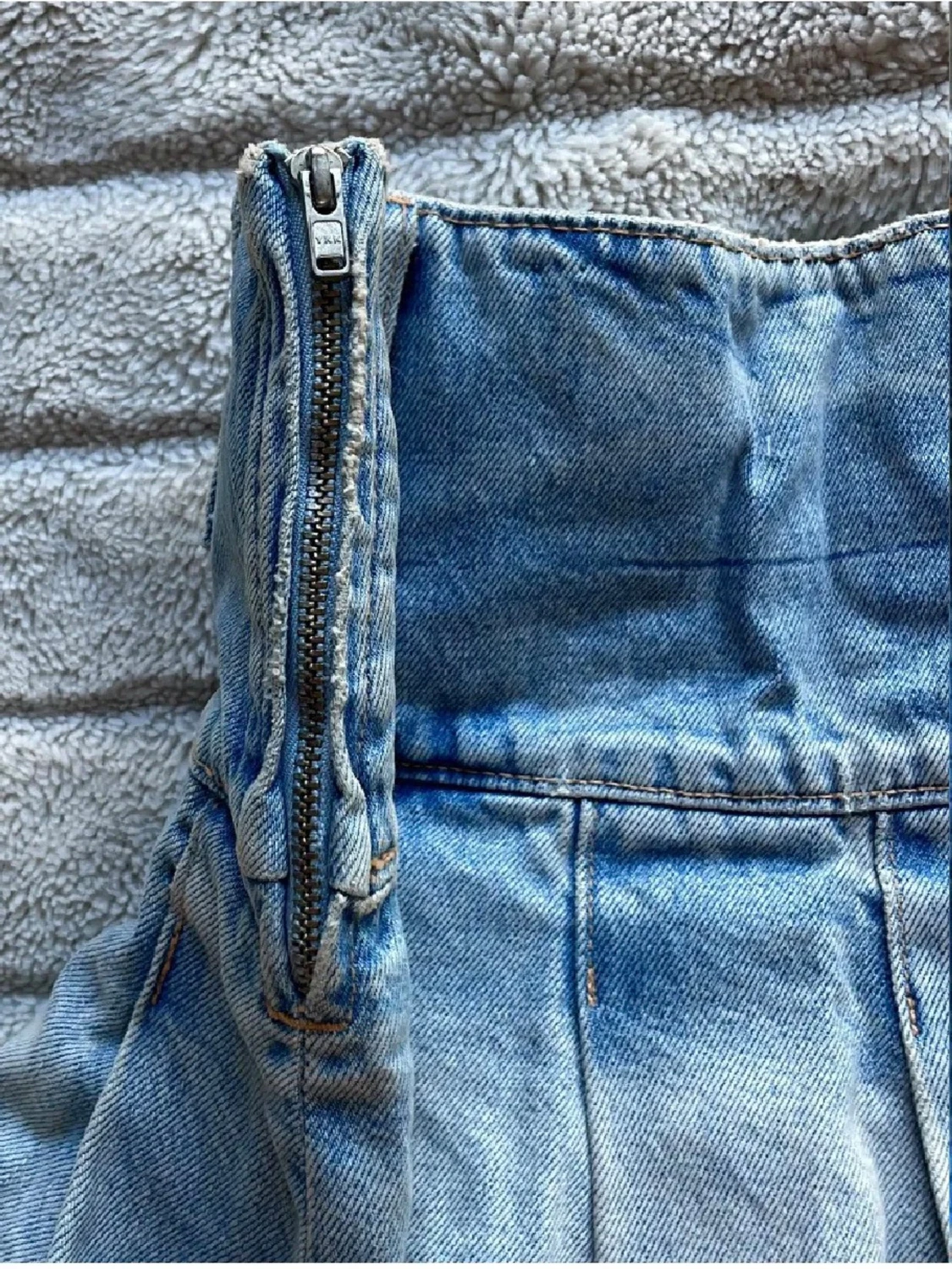 Plisserad jeanskjol från Zara XS - 2