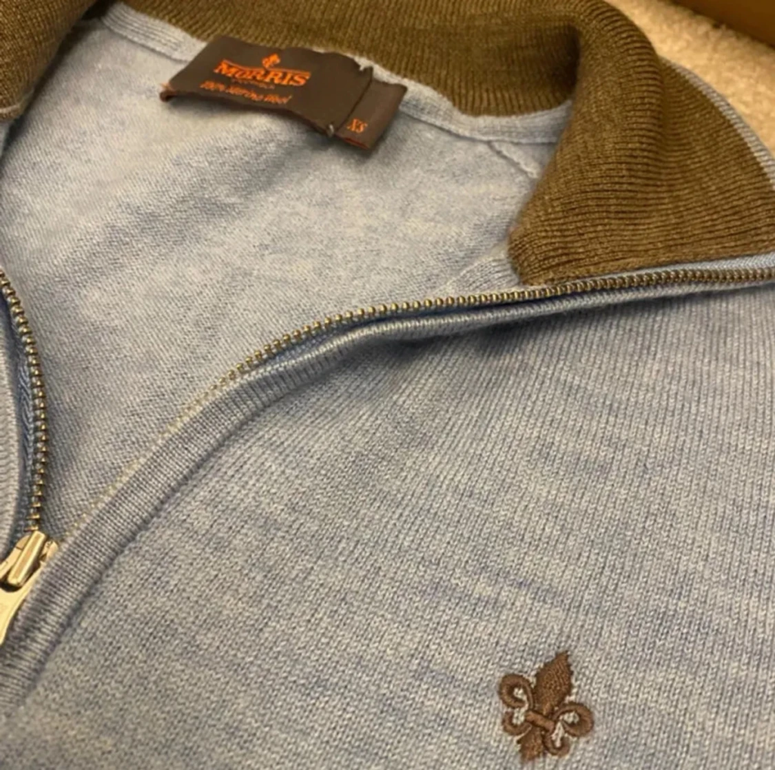 Ljusblå half zip tröja Morris - 1