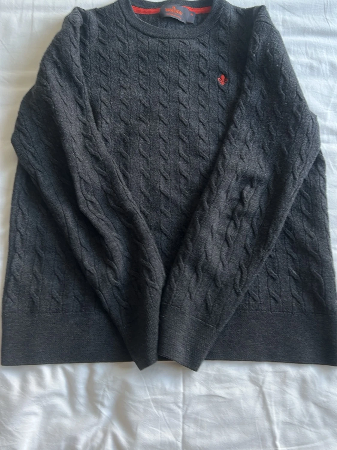 Mörkgrå kabelstickad tröja Morris XS - 3