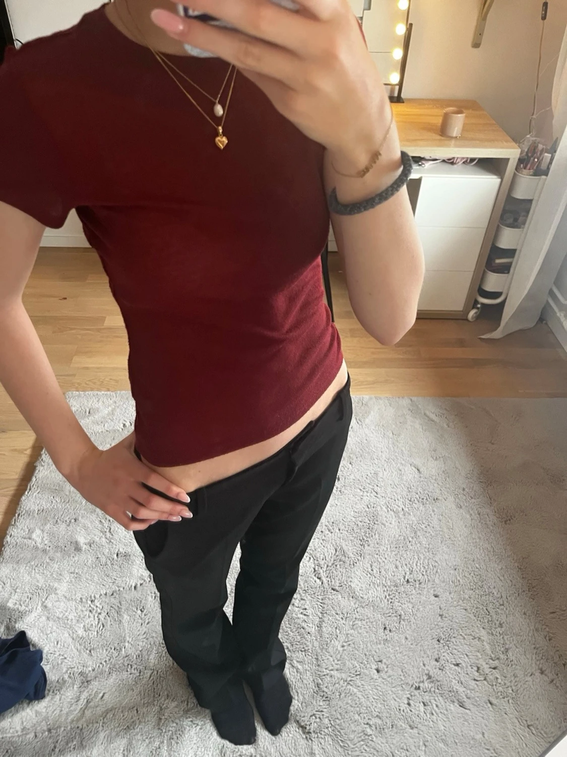Vinröd tight t-shirt