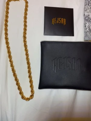 18k Guldpläterad cordell 8mm tjock 60cm lång - Guldpläterad 