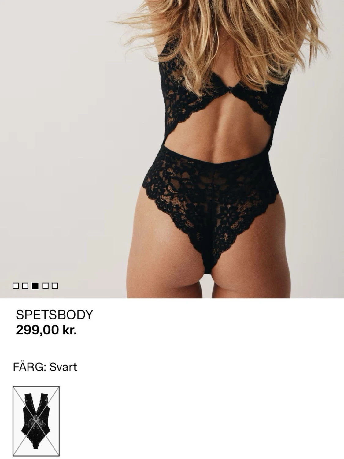 Svart spetsbody  - 1