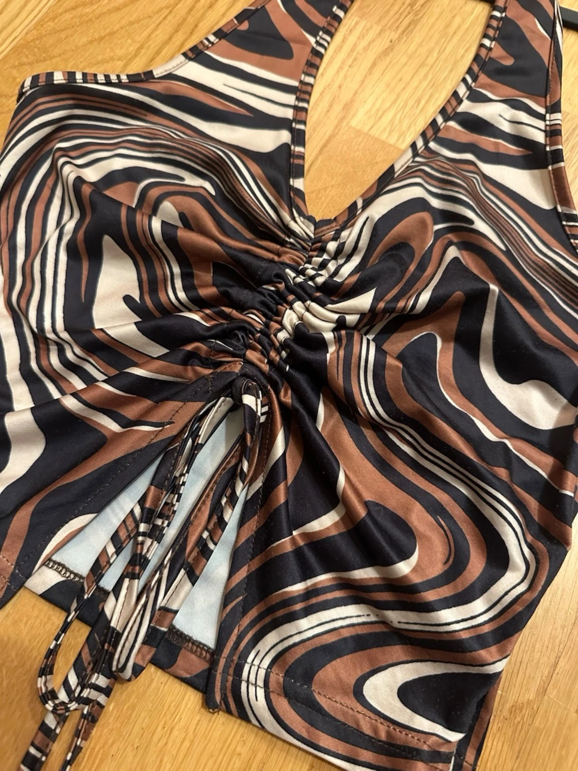 Brun och svart mönstrad topp - 1