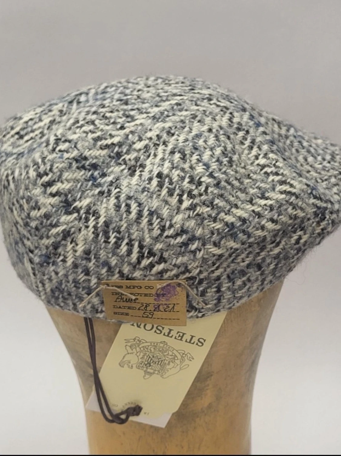 Gråvit rutig ullkeps från Stetson