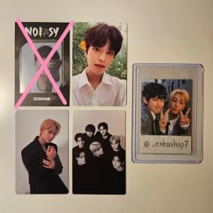WTS INOM SVERIGE!!! - Skriv vilken ni vill köpa!!!  Seungmin pc 65kr,   Ni-ki pc 55kr & enhypen pc 20kr + 22kr shipping! Följ mig på Instagram @_enhashop7.