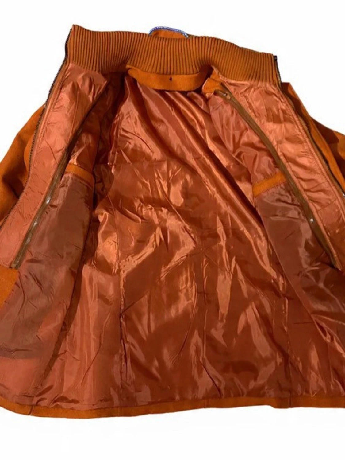 Orange ullrock med dragkedja och knappar - 2