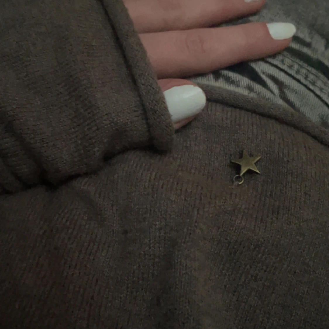 Beigegrå omlottkofta med knytband - 2