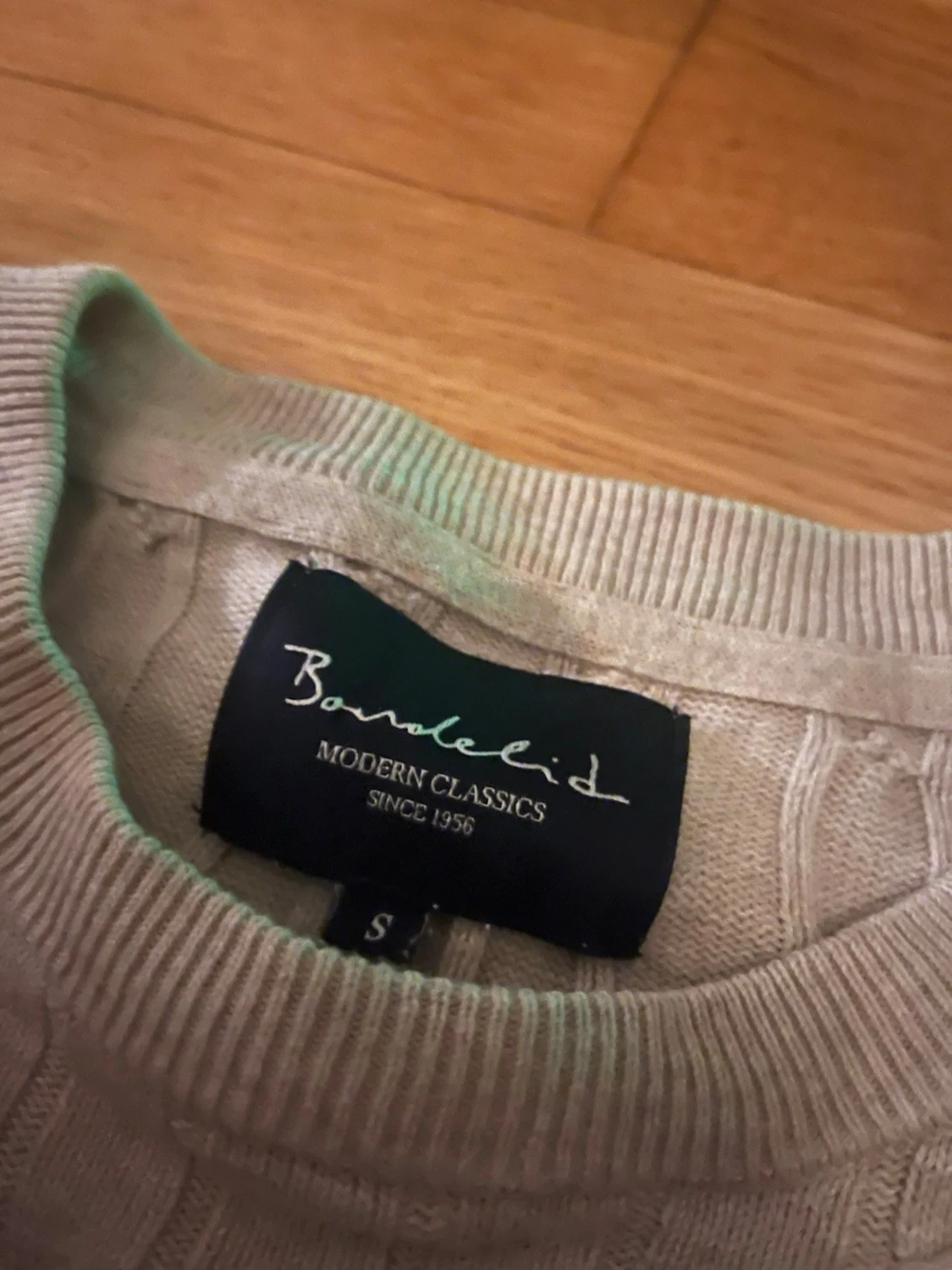 Beige kabelstickad tröja Bondelid - 1