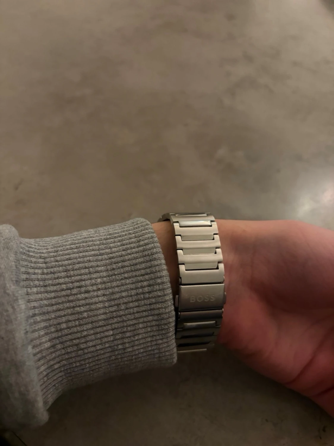 Blå BOSS klocka med silverlänk - 1