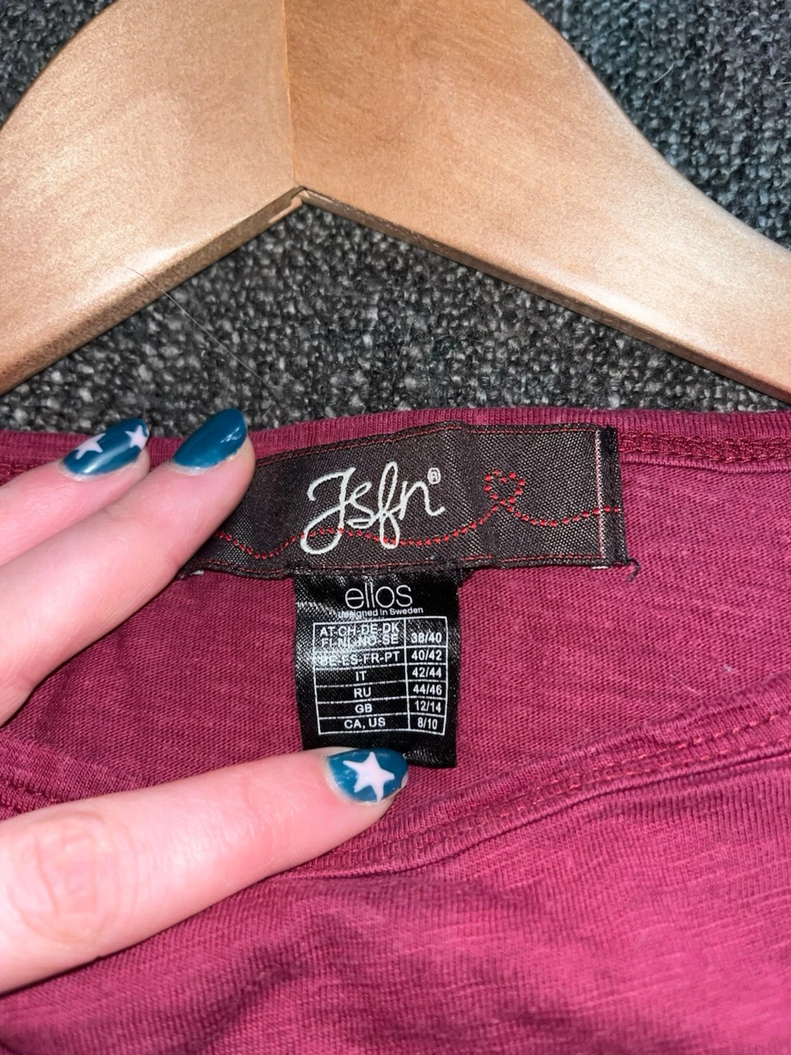 Vinröd långärmad topp  - 4