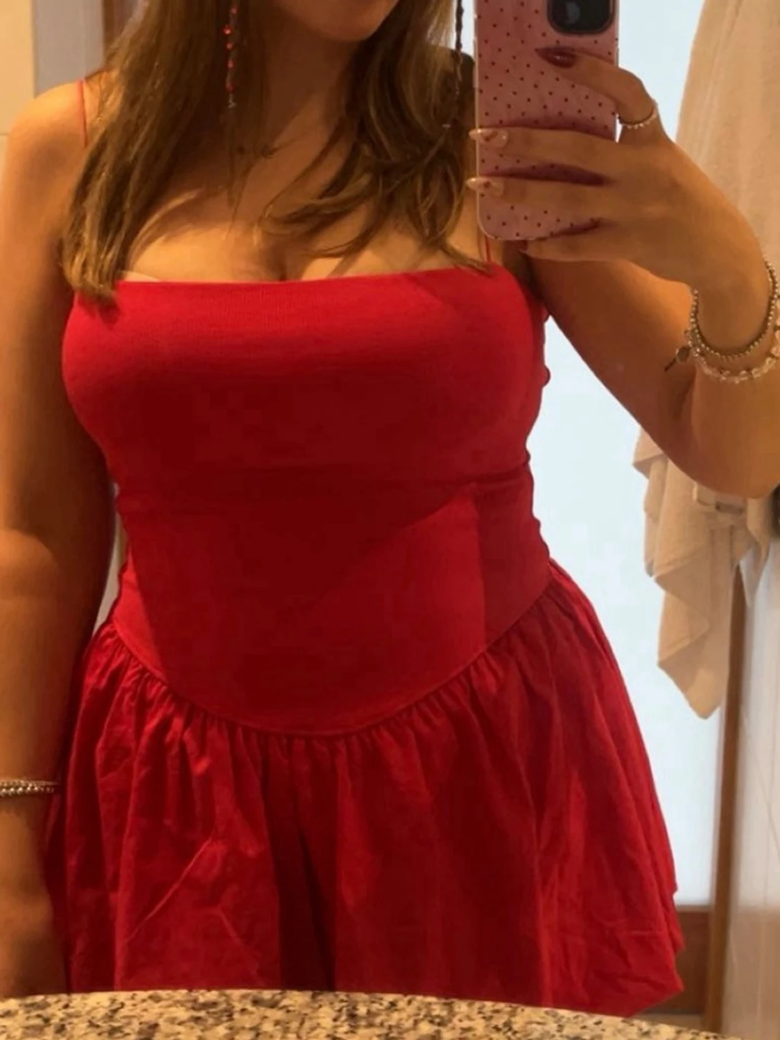 Gina Tricot röd klänning  - 3