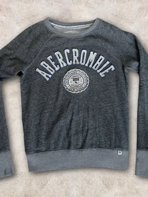 Abercrombie & Fitch tröja XS - En galet snygg tröja från abercrombie & fitch i storlek XS. Färg grå med vit text och blå outline. Mycket bra skick. 😀
