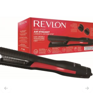 Revlon One-Step Air Straight 2-in-1 Dryer & Straightener - Revlon One-Step Air Straight är en 2-i-1 hårtork och plattång som torkar och rätar ut håret samtidigt. Produkten är i nyskick och har endast testats 1 gång och levereras i originalförpackning. Perfekt för snabb styling med mindre slitage och mer glans. Passar alla hårtyper. Nypris: 899 kr