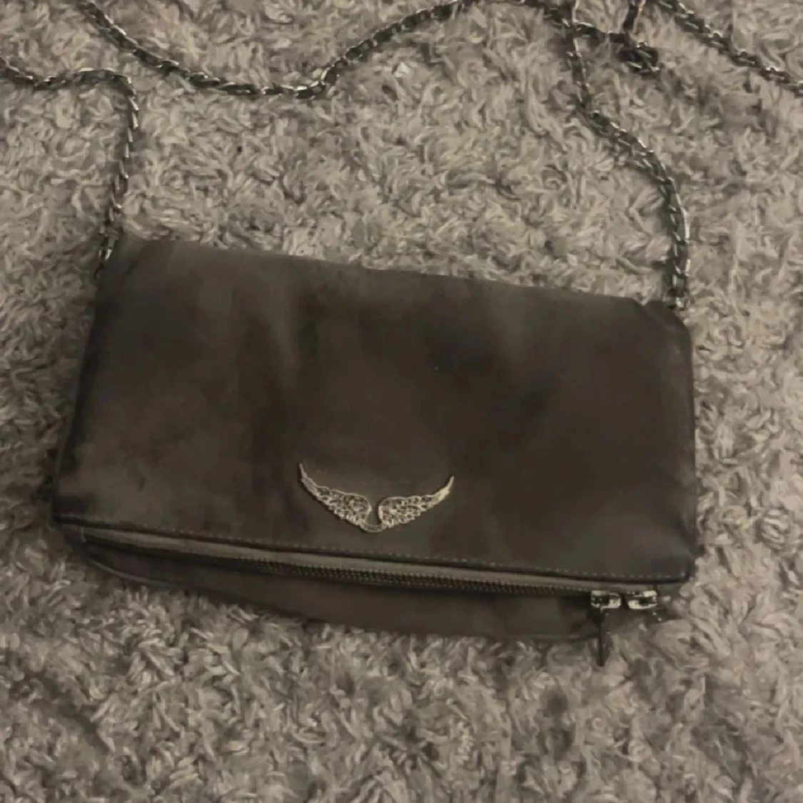 Gråa Zadig väska i mocka  - 1